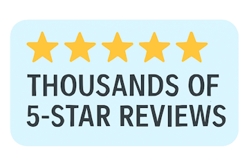 Thousands of verified 5-star reviews 5-Star Reviews badge